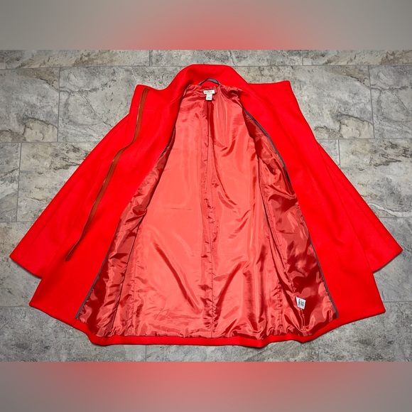 J.CREW Peacoat "City Coat" Cocoon Stadium Jacket Zip Size 2 Burnt Orange - Picture 3 of 6